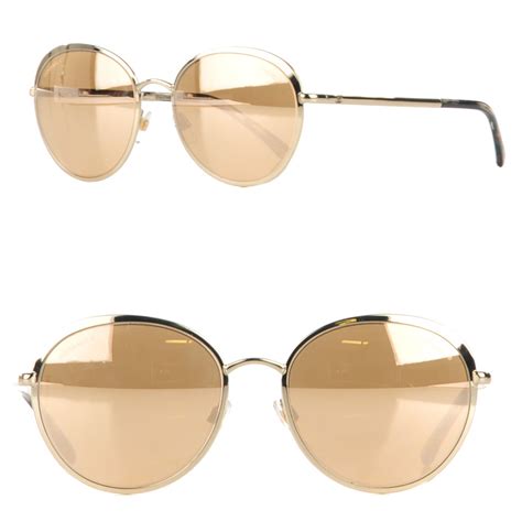 chanel round sunglasses with gold lenses|chanel sunglasses discount.